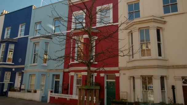 Viktorianska hus, Notting Hill, London, England, Storbritannien — Stockvideo