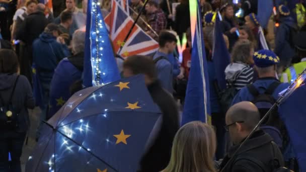 BREXIT - Partidarios Pro-UE en Westminster, Londres — Vídeo de stock