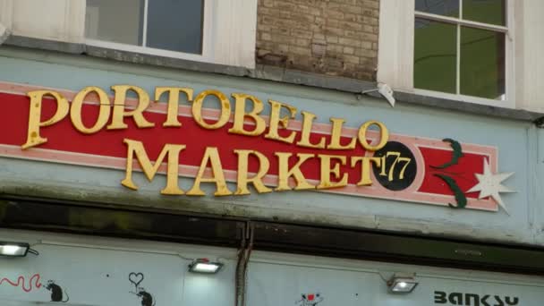 Portobello Market, London, England, Storbritannien — Stockvideo