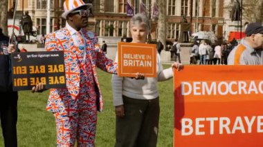 Brexit taraftarlarının gösterimi, Westminster, Londra