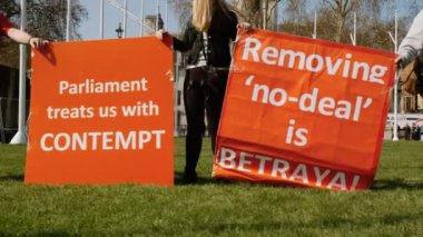 Brexit taraftarlarının gösterimi, Westminster, Londra