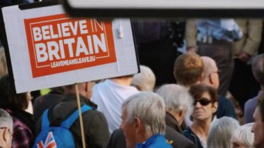 Brexit taraftarlarının gösterimi, Westminster, Londra