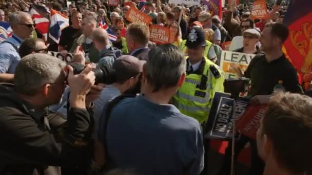 Brexit támogatók bemutatója, Westminster, London — Stock videók