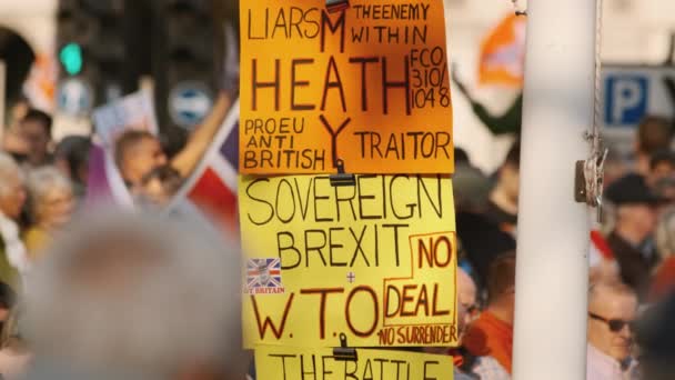 Демонстрація братів і прихильників Brexit, Вестмінстера, Лондон — стокове відео