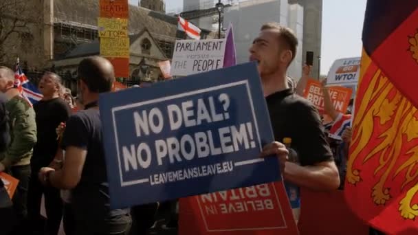 Manifestazione dei sostenitori di BREXIT, Westminster, Londra — Video Stock