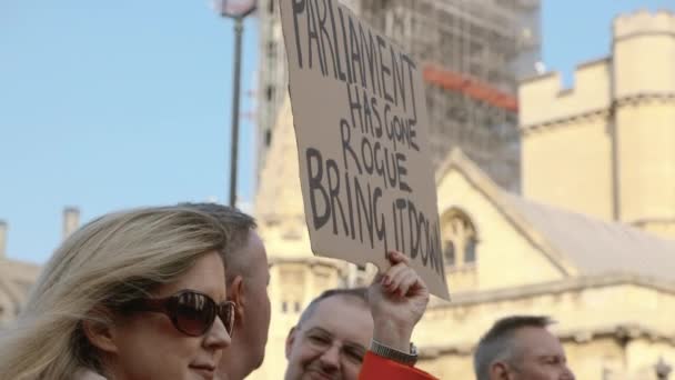 Демонстрація братів і прихильників Brexit, Вестмінстера, Лондон — стокове відео