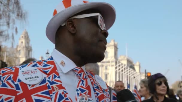 Manifestazione dei sostenitori di BREXIT, Westminster, Londra — Video Stock