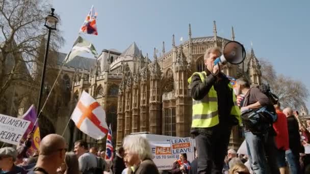 Demonstração dos apoiantes do BREXIT, Westminster, Londres — Vídeo de Stock