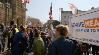 Brexit taraftarlarının gösterimi, Westminster, Londra