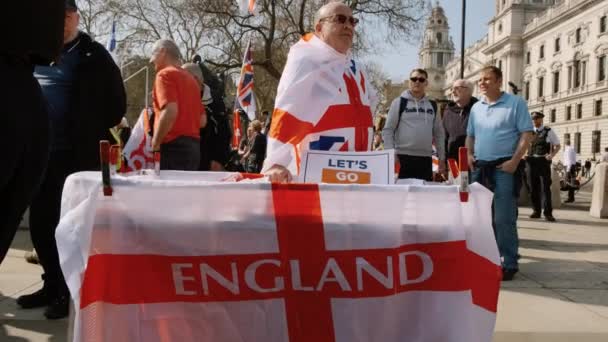 Demonstração dos apoiantes do BREXIT, Westminster, Londres — Vídeo de Stock