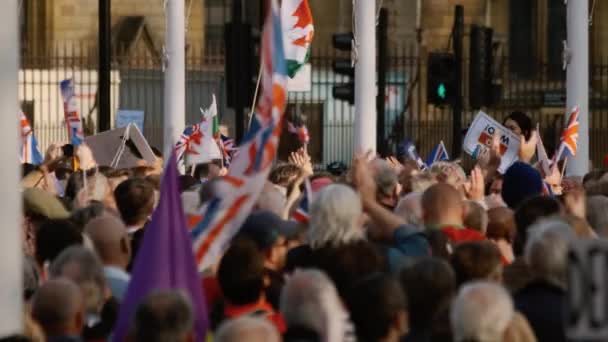 Demonstrasi para pendukung BREXIT, Westminster, London — Stok Video