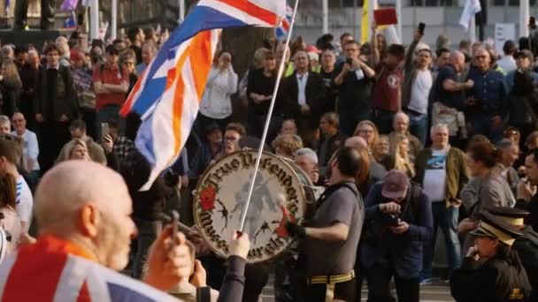 Demonstration av Brexit supportrar, Westminster, London — Stockvideo