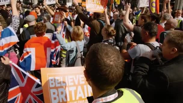 Demonstração dos apoiantes do BREXIT, Westminster, Londres — Vídeo de Stock