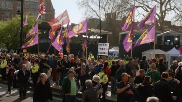 Manifestación de los partidarios de BREXIT, Westminster, Londres — Vídeo de stock