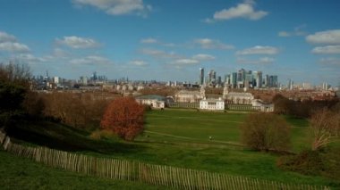 Canary Wharf ve Royal Naval College, Greenwich, Londra, İngiltere
