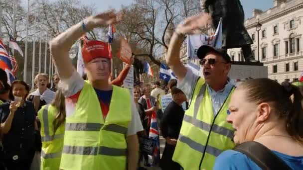 Demonstrace Brexit příznivců, Westminster, Londýn — Stock video