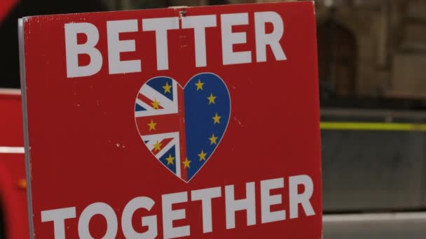 BREXIT - Pro-EU Pendukung di Westminster, London — Stok Video