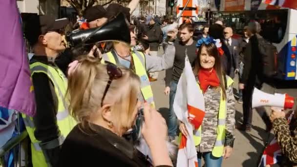 Demonstração dos apoiantes do BREXIT, Westminster, Londres — Vídeo de Stock