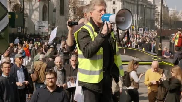 Demonstracja kibiców Brexit, Westminster, Londyn — Wideo stockowe