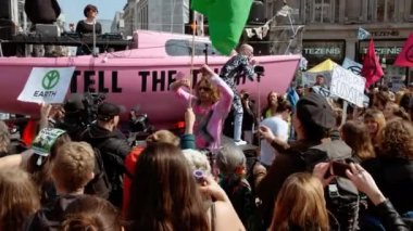 Londra'da İklim Değişikliği Extinction İsyanı Gösteri, İngiltere