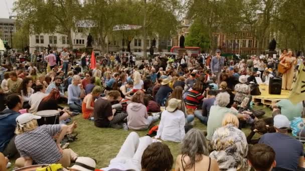 Klimaatverandering extinctie rebellie demonstratie in Londen, VK — Stockvideo