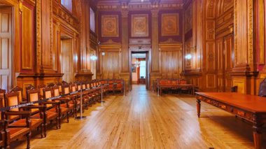 PORTO, Portugal, 16 June 2025 - Palacio da Bolsa Stock Exchange Palace showcases opulent neoclassical stonework and wrought iron balconies beside the historic riverfront district in Porto, Portugal