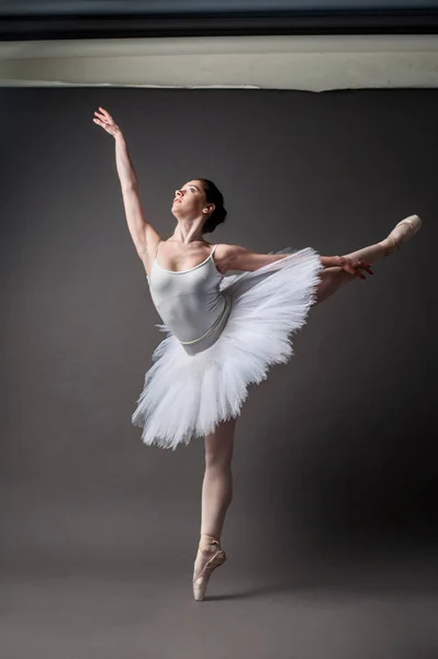 Jovem bela bailarina está posando em estúdio — Fotografia de Stock