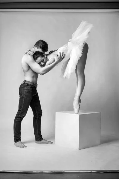 Ballet couple into love relations in love.