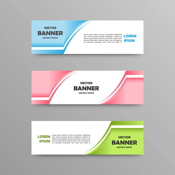 Conjunto vectorial de banners de color, diseño abstracto — Vector de stock