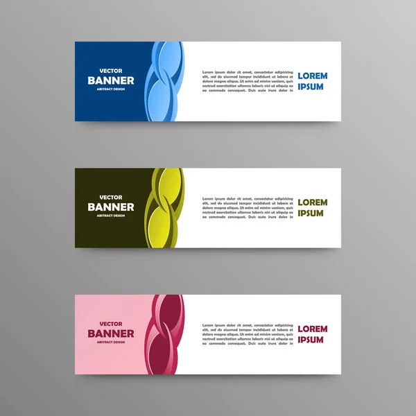 Conjunto vectorial de banners de color, diseño abstracto — Vector de stock