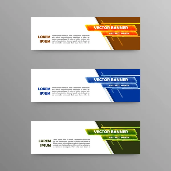 Vector uppsättning färg banners, abstrakt design — Stock vektor