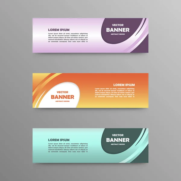 Conjunto vetorial de banners de cores, design abstrato — Vetor de Stock