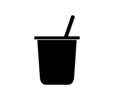 beyaz zemin üzerine yoğurt simgesi