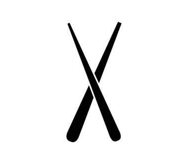 Restoran çubukları simgesi beyaz arkaplanda