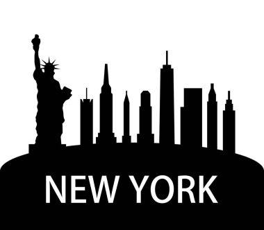 New York skyline beyaz arka plan üzerinde