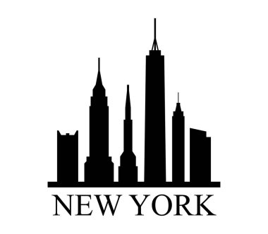 New York skyline beyaz arka plan üzerinde