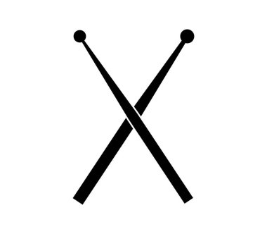 beyaz arkaplanda davul çubukları simgesi