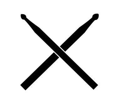 beyaz arkaplanda davul çubukları simgesi