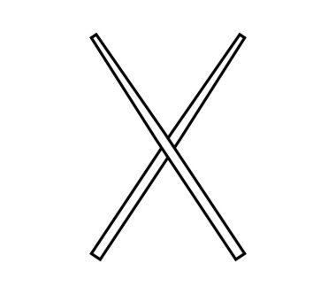 beyaz arkaplanda davul çubukları simgesi