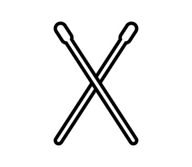 beyaz arkaplanda davul çubukları simgesi