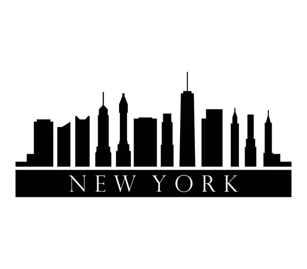 New York Skyline Sur Fond Blanc — Image vectorielle