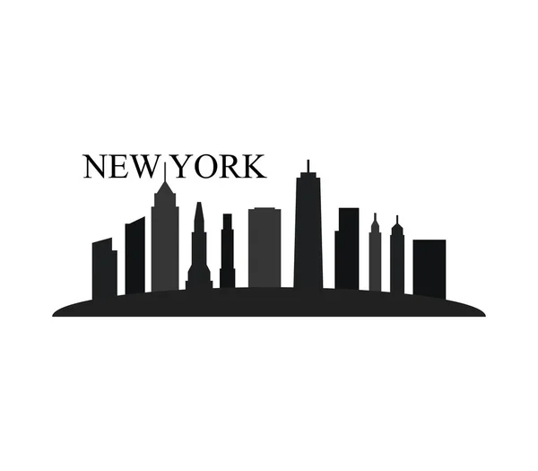 白色背景下的纽约地平线 — 图库矢量图片