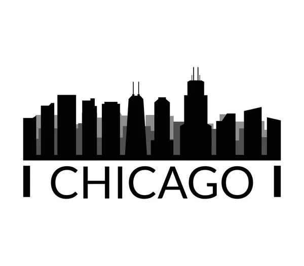 白色背景的芝加哥天际线 — 图库矢量图片