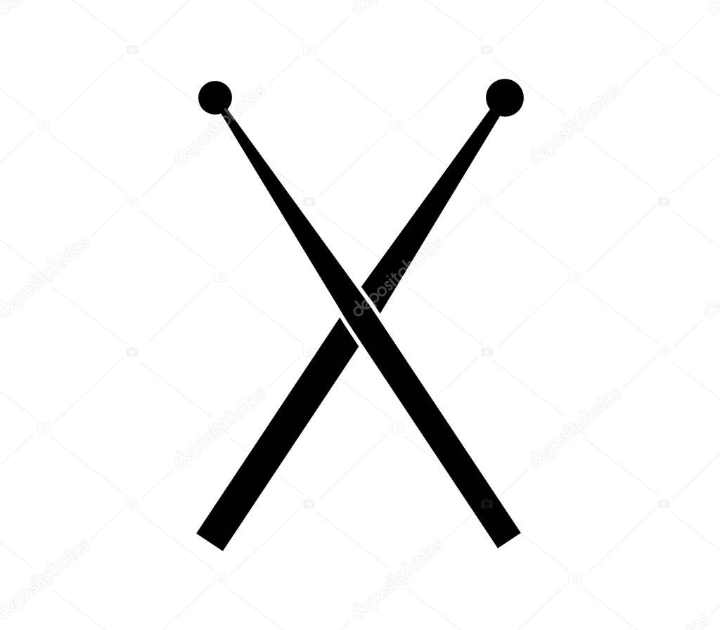 drum sticks icon on white background