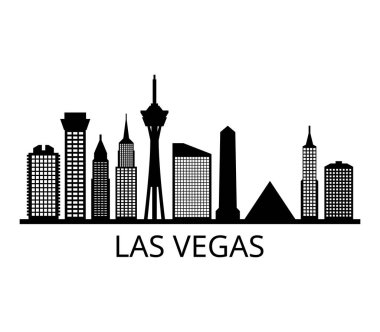 Beyaz arkaplanda ufuk çizgisi las Vegas
