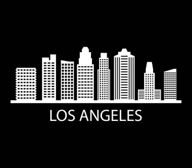 Beyaz arka plan üzerinde Los Angeles manzarası