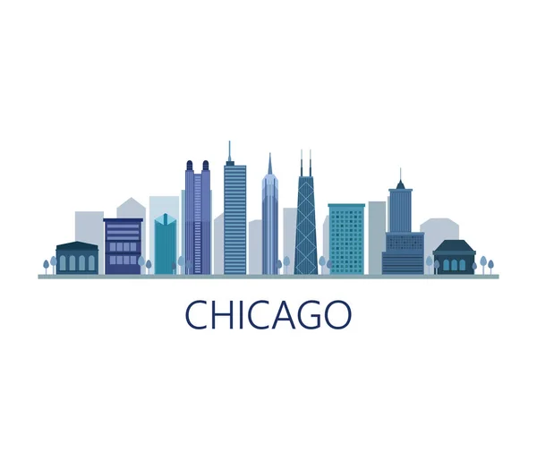 Beyaz arkaplanda Chicago silueti