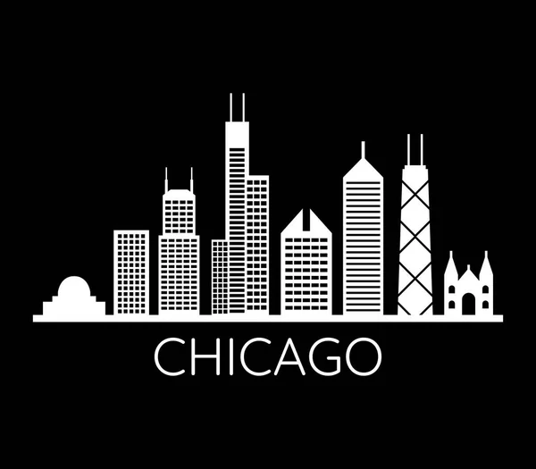 Chicago Horizonte Sobre Fondo Blanco — Vector de stock