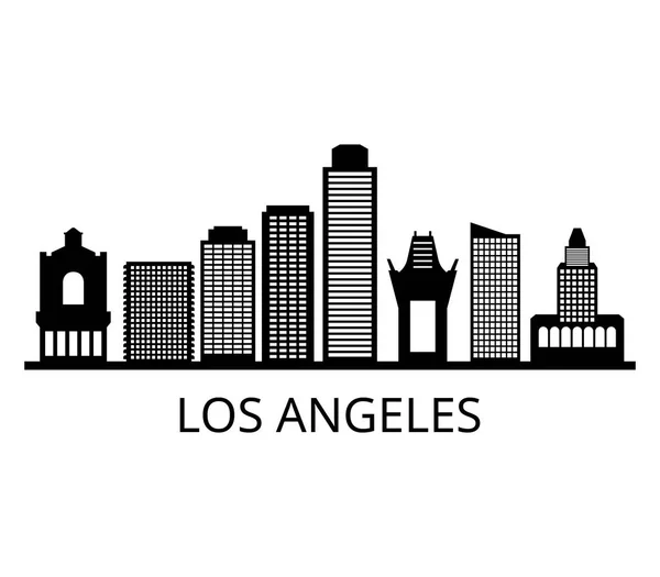 Los Angeles Skyline Fehér Háttér — Stock Vector