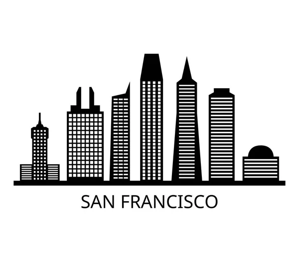 San Francisco Skyline Sur Fond Blanc — Image vectorielle
